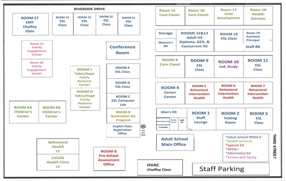 Map of the Adult School Campus
